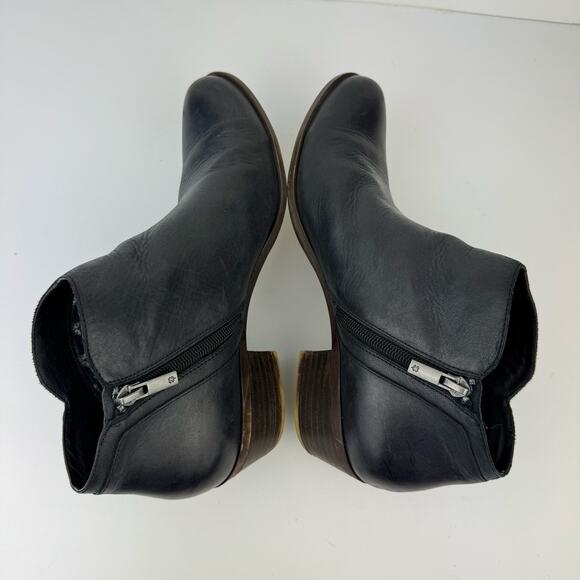 Lucky Brand Barstyn Black Leather Round Toe Ankle Booties Womens Sz 9.5 - Picture 6 of 16